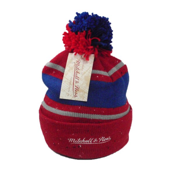 Los Angeles Clippers Beanie Mitchell Ness NBA Speckled Cuffed Knit Logo Patch - Picture 2 of 2